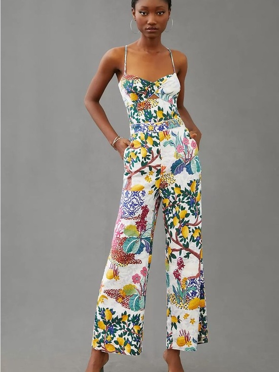 Anthropologie Pants - Anthro Maeve cutout floral jumpsuit
